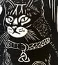 Cat Coven Linocut Witch Cat Wall Art.  - Image 3