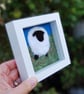 Sheep amongst flowers - needlefelt with embroidery - Image 2