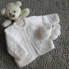 14" Newborn One Button Knots Cardigan & Shoes Set