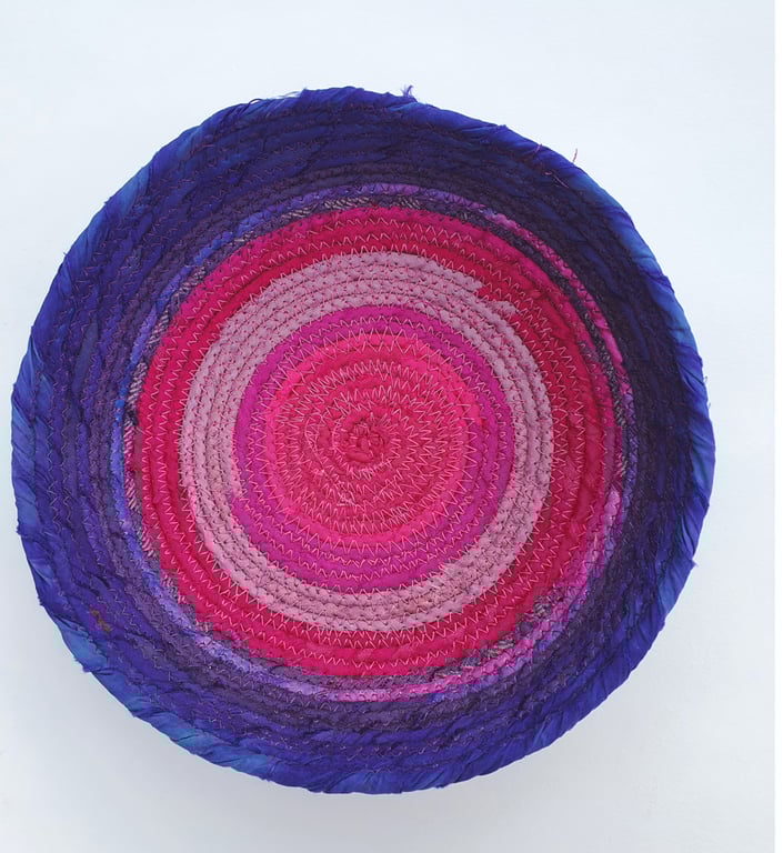 Silk basket - pinks & purples