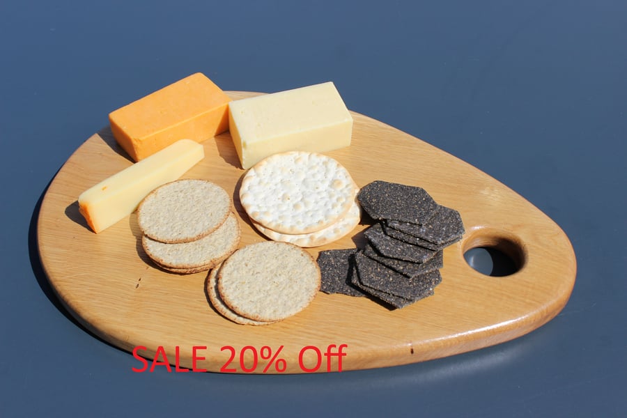 Egg (Ovoid) Shaped Beech Wood Cheese Board (WCB7)