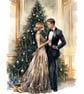 Handmade Luxury Personalised Art Deco Christmas Card, Crystal Embellishments A4  - Image 3