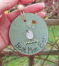 Sea Glass Mum Gift, Handmade Bird & Daisy Hanging Decoration, Mother's Day Gift - Image 3