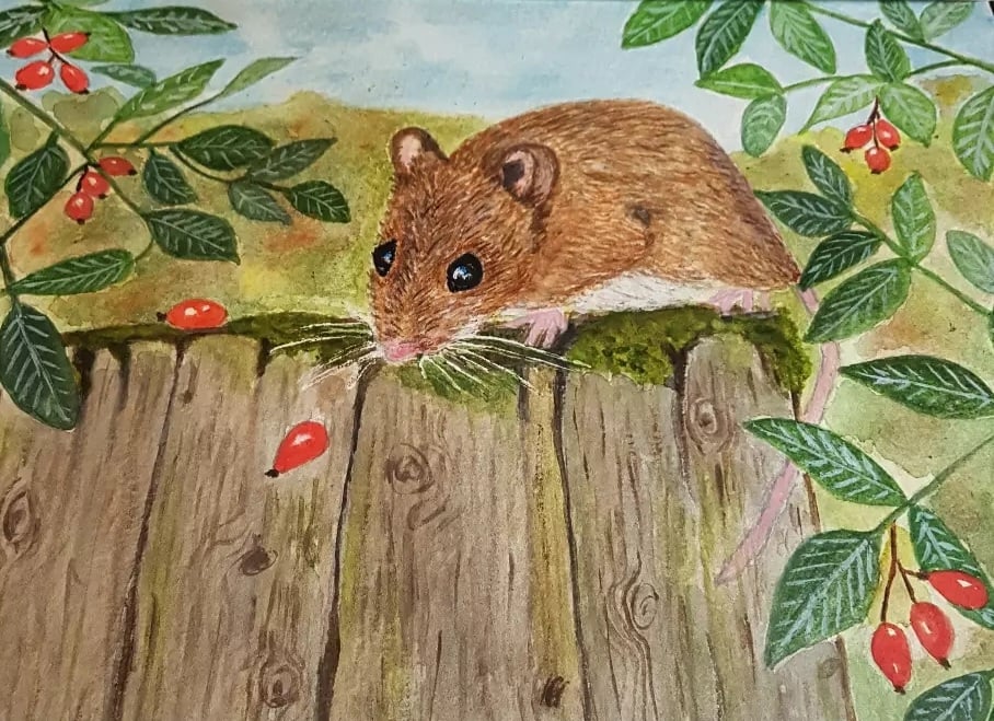 The One That Got Away - Nostalgic Wildlife Art, Woodmouse.