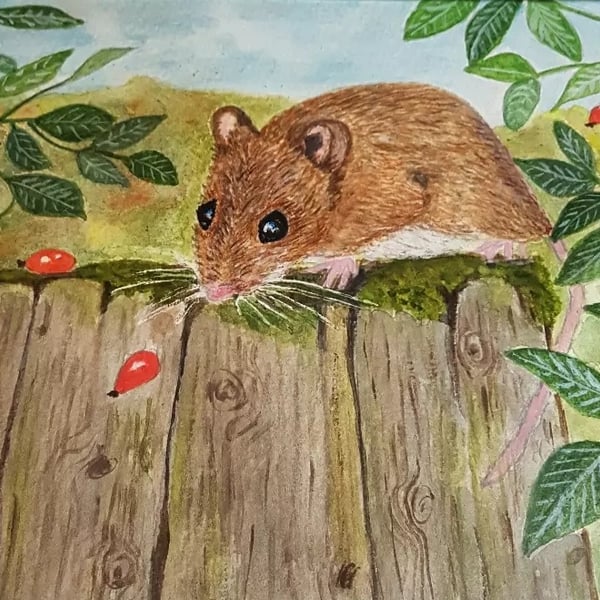 The One That Got Away - Nostalgic Wildlife Art, Woodmouse.