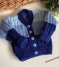 Hand Knitted Baby Boys Cardigan Size 6-12 months size