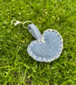Heart shaped denim keyring