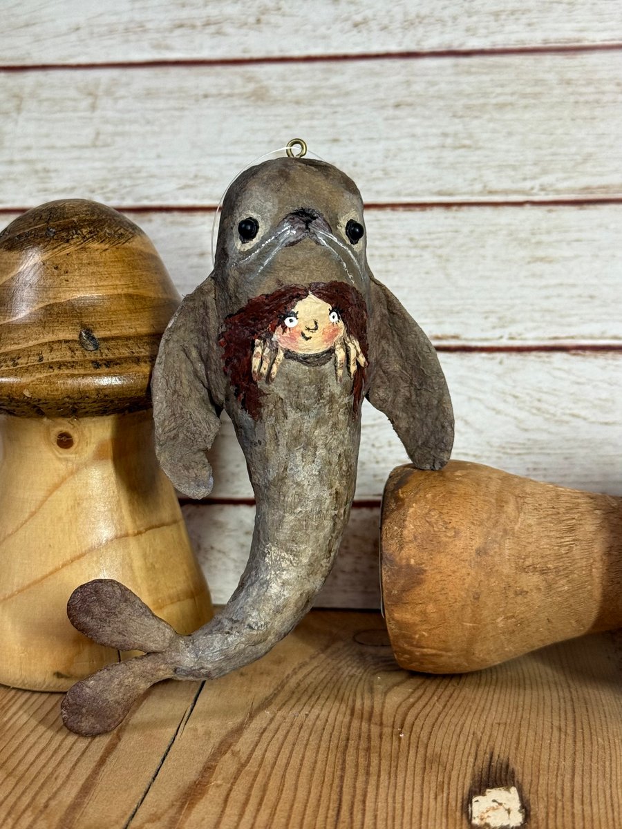 Spun Cotton Miniature Selkie Art Doll