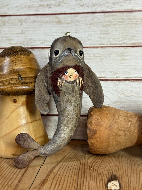 Spun Cotton Miniature Selkie Art Doll