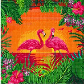 Flamingos 30x30cm crystal art craft buddy kit