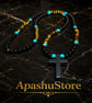 Men’s Natural Stone Cross Necklace – Black Onyx, Tiger Eye and Turquoise – 26 In
