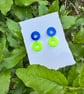 Double Blue and Neon Hoop Earrings - Image 3