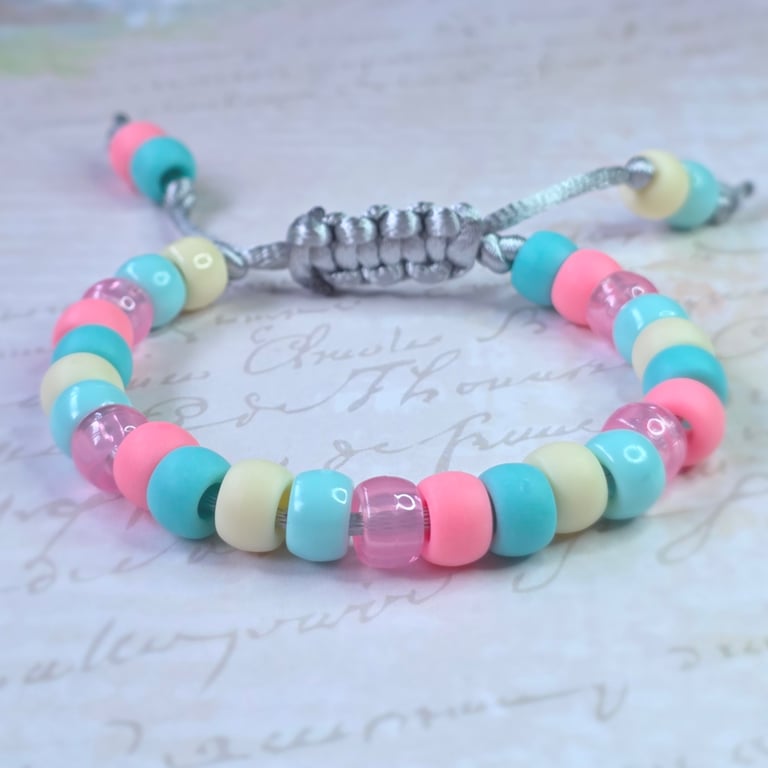 Blush and Seafoam Beaded Bracelet