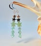 Green Earrings, Stars & Swarovski Crystals, Birthday, Anniversary, Gifts For Her - Image 4