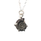 Pyrite Ammonite Fossil Necklace Recycled Sterling Silver Jewellery Gift in Box