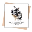 Black Motorbike Happy Birthday Card