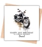 Black Motorbike Happy Birthday Card