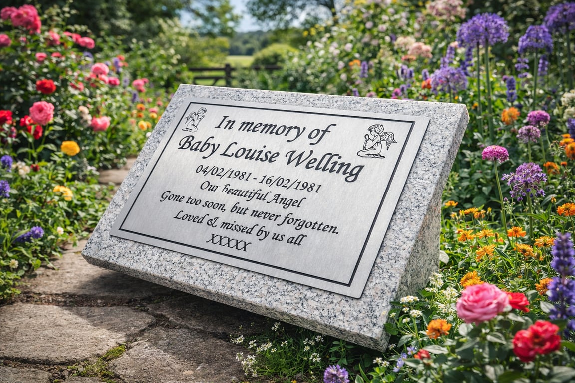 Personalised Memorial Plaque Baby Grave Marker  Baby Child Cemetery Headstone