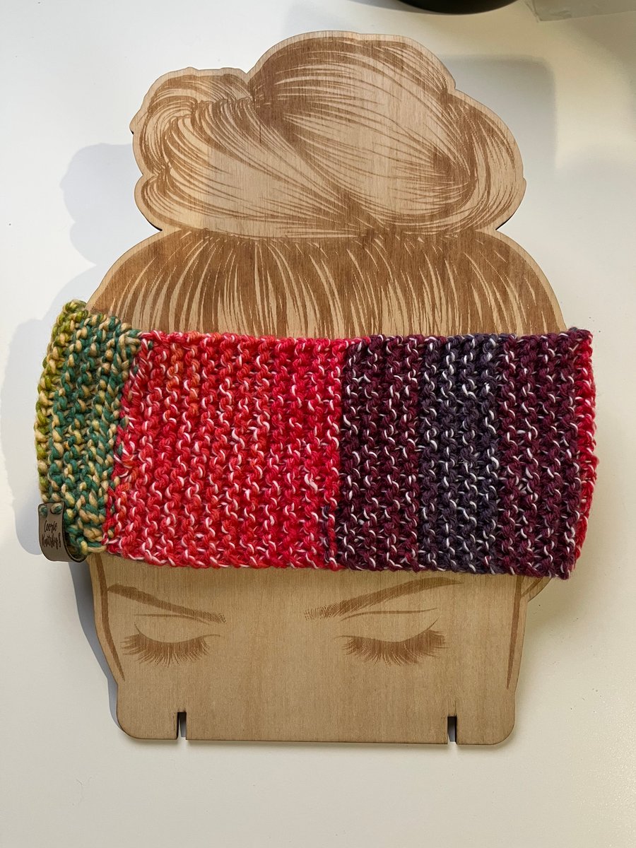 Autumnal coloured Earwarmer 50cms x 9 cms wide 