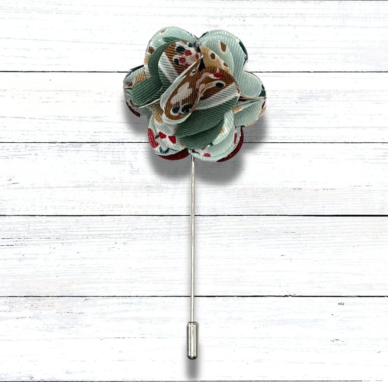 Flower Lapel Pin, Green Flower, Wedding Buttonhole, Christmas Present 