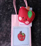 Quirky art teachers, teaching assistant gifts, handmade apple badge and bag