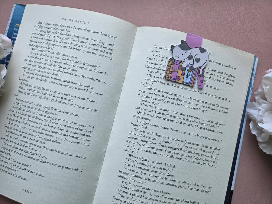 Sleepy Cat Magnetic Bookmark Bookish Gift Cute Bookmark