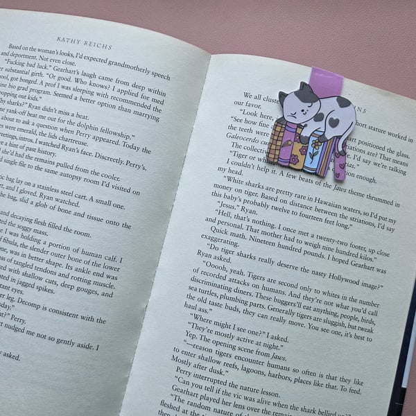 Sleepy Cat Magnetic Bookmark Bookish Gift Cute Bookmark
