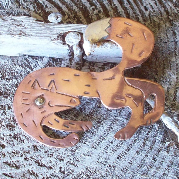 Spinning Fox Brooch