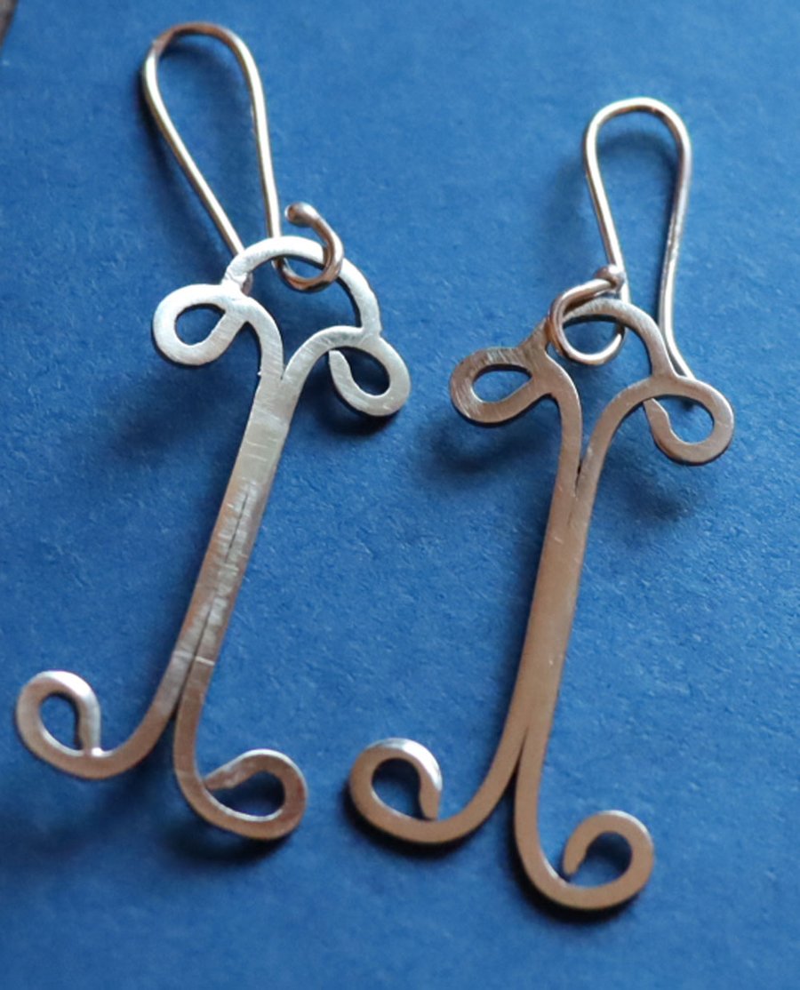 Sterling silver Art nouveau earrings