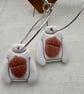 Handmade Autumn Jumper Dangle Earrings with acorn detail