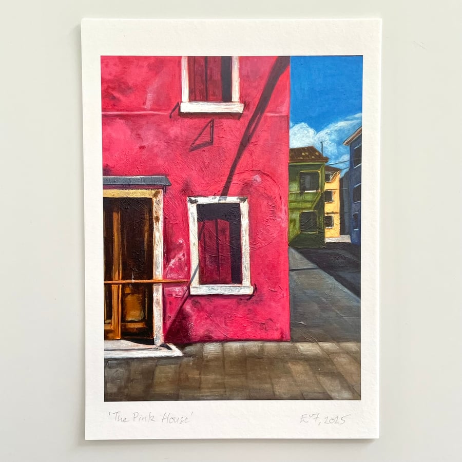 The Pink House art print A5 (A4 size also available)