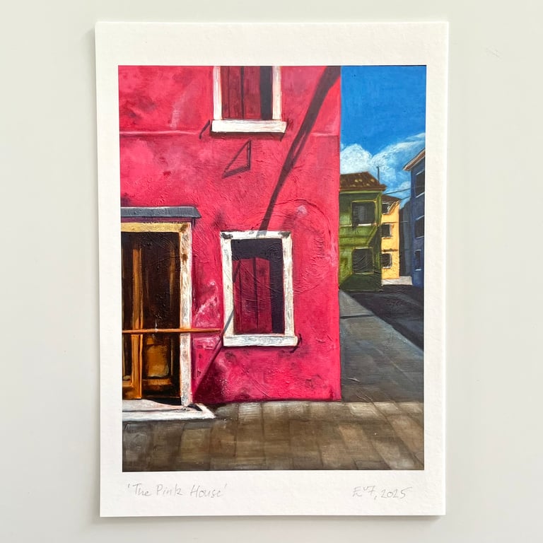 The Pink House art print A5 (A4 size also available)