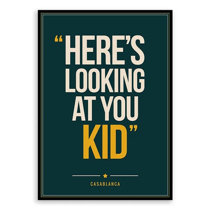 Casablanca Quote Poster Print - Retro Typography Wall Art