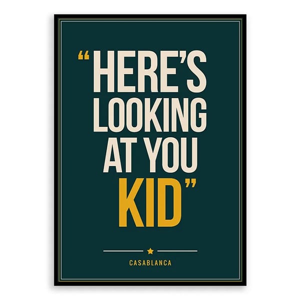 Casablanca Quote Poster Print - Retro Typography Wall Art