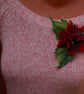 Handmade Felted Wool Flower Brooch - Image 2