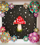 Fly Agaric Mushroom and Flowers - Original Low Relief Artwork - Image 4