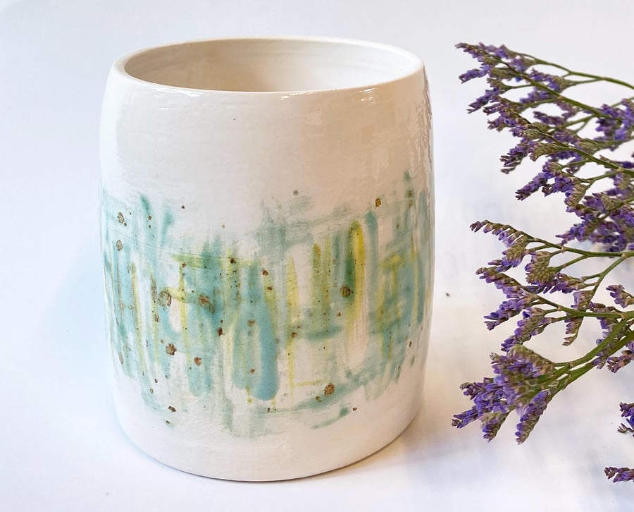 Ceramic hand-glazed unique pot handmade, wheel thrown- Made in Norfolk