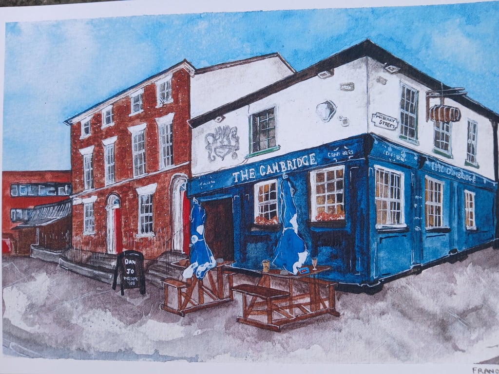 The Cambridge Pub Watercolour Print