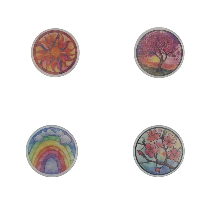 Colourful Nature Glass Coaster Set