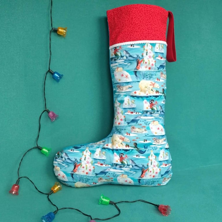 Mermaid Christmas Stocking - large, can be personalised