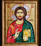 Christ Pantocrator Icon  Hand-Painted with 24k Gold