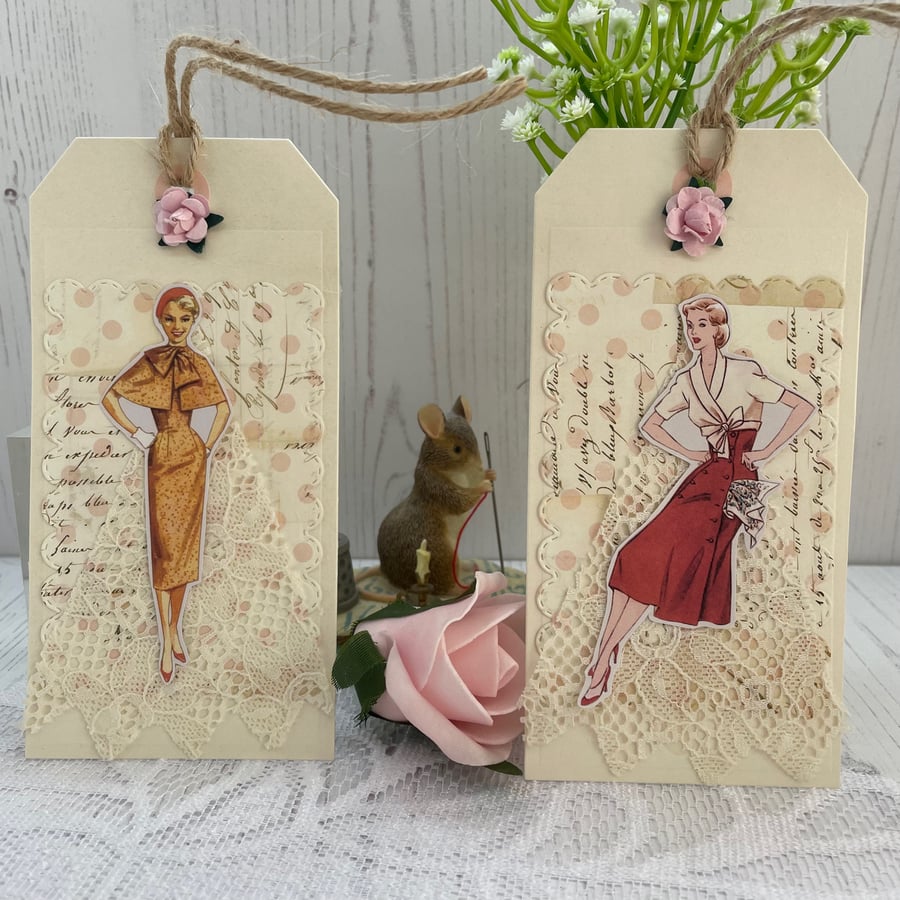 1950’s inspired tags, set of two B7