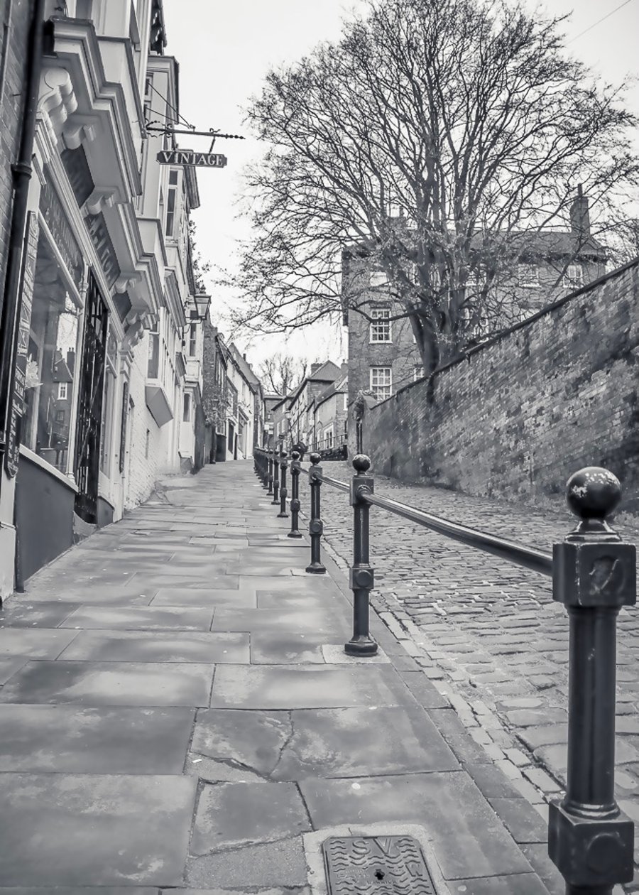 Steep Hill Lincoln Bottom  - Photographic Print Greetings Card