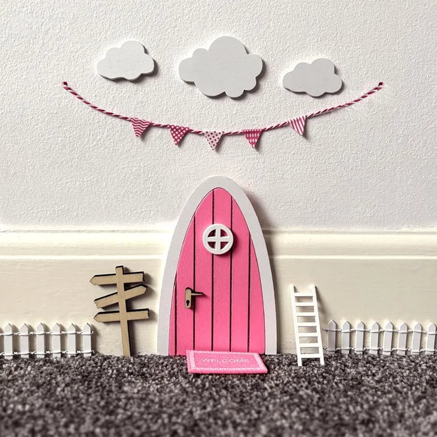 Pink Fairy Door DIY Kit – Ready-to-Assemble Wooden Craft Set for Children