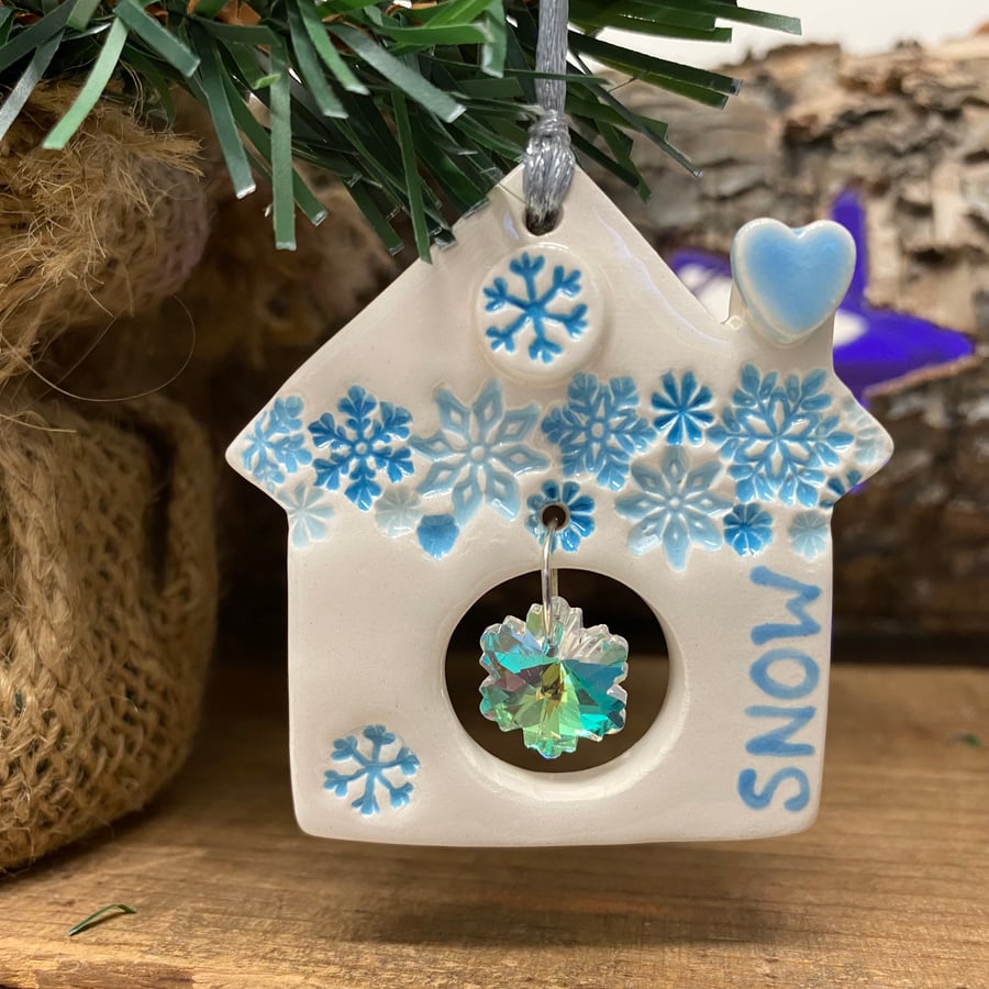 Pottery Snow house Christmas decoration