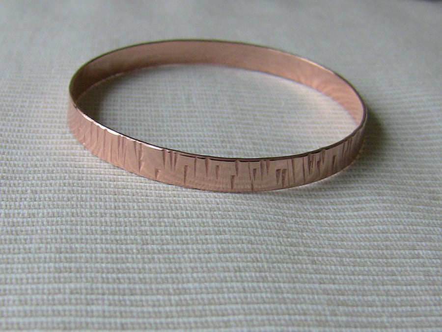 Hammered Copper Bangle Bracelet,  B62