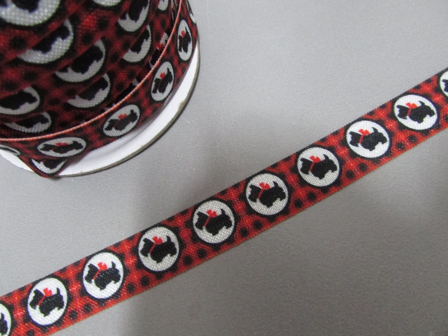 Westie Dog Fold Over Elastic x 1 metre