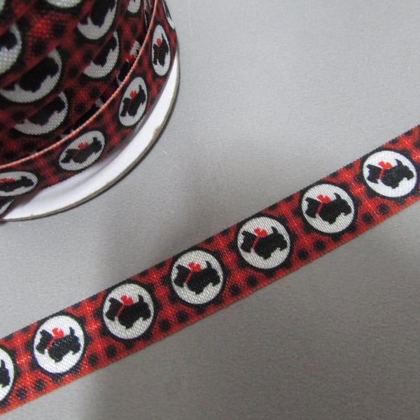 Westie Dog Fold Over Elastic x 1 metre