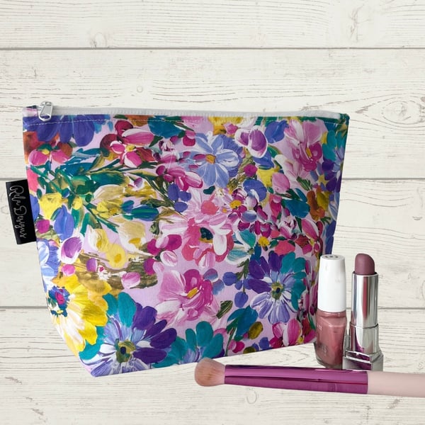 makeup bags pink floral