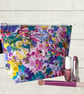 makeup bags pink floral